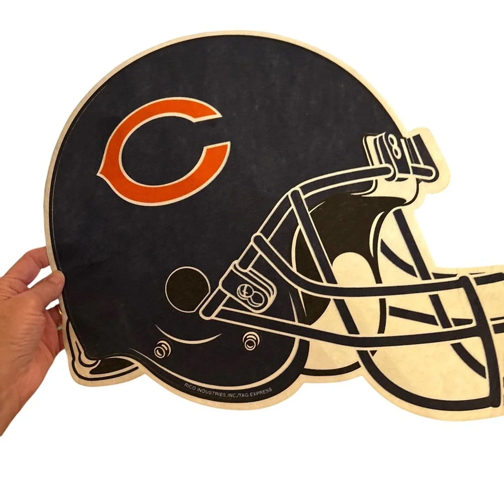 2 Chicago Bears NFL Football Helmet Cutout Wall Decor Rico Industries‎ Novelties